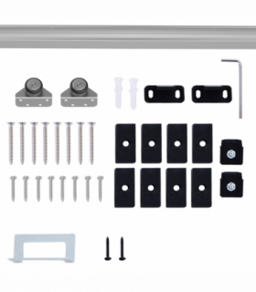 Sliding Barn Door Hardware Kit Track System Gear Set Divider HOMCOM