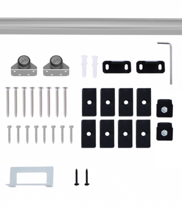 Sliding Barn Door Hardware Kit Track System Gear Set Divider HOMCOM