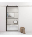 Sliding Door Aluminium and ESG Glass 102.5x205 cm Black