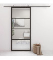Sliding Door Aluminium and ESG Glass 90x205 cm Black
