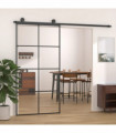 Sliding Door Black 102.5x205 cm ESG Glass and Aluminium