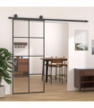 Sliding Door Black 90x205 cm ESG Glass and Aluminium