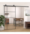 vidaXL Sliding Door ESG Glass and Aluminium 102.5x205 cm Black