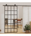 Sliding Door ESG Glass and Aluminium 102x205 cm Black