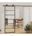 Sliding Door ESG Glass and Aluminium 76x205 cm Black