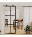 Sliding Door ESG Glass and Aluminium 76x205 cm Black