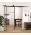 Sliding Door ESG Glass and Aluminium 90x205 cm Black