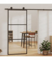 Sliding Door ESG Glass and Aluminium 90x205 cm Black