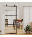 Sliding Door ESG Glass and Aluminium 90x205 cm Black