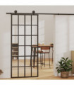 Sliding Door ESG Glass and Aluminium 90x205 cm Black