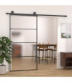 Sliding Door Frosted ESG Glass and Aluminium 102.5x205 cm Black