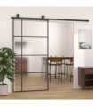 Sliding Door Frosted ESG Glass and Aluminium 102.5x205 cm Black