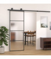 Sliding Door Frosted ESG Glass and Aluminium 76x205 cm Black