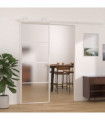 Sliding Door Frosted ESG Glass and Aluminium 76x205 cm White
