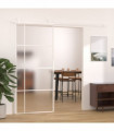 Sliding Door Frosted ESG Glass and Aluminium 90x205 cm White