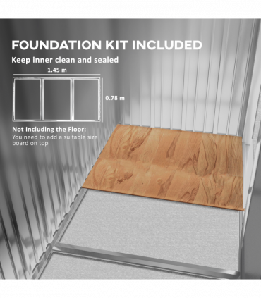 Small Garden Shed, Steel Lean-to Shed for Bike with Adjustable Shelf, Lock, 5x3