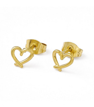 Small Gold Heart Stud Earrings