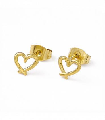 Small Gold Heart Stud Earrings