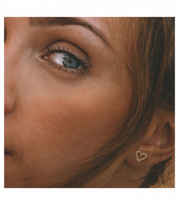 Small Gold Heart Stud Earrings