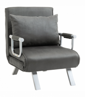 Sofa Bed Foldable Portable Armchair Sleeper Lounge  Pillow Dark Grey