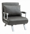 Sofa Bed Foldable Portable Armchair Sleeper Lounge  Pillow Dark Grey