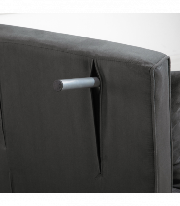 Sofa Bed Foldable Portable Armchair Sleeper Lounge  Pillow Dark Grey