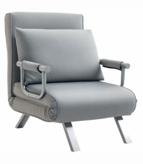 Sofa Bed Foldable Portable Armchair Sleeper Lounge  Pillow Light Grey