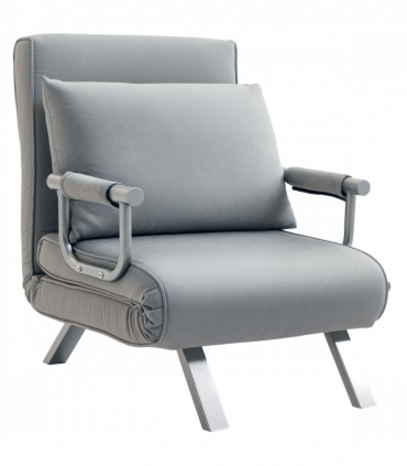 Sofa Bed Foldable Portable Armchair Sleeper Lounge  Pillow Light Grey