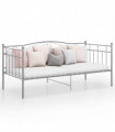 Sofa Bed Frame Grey Metal 90x200 cm