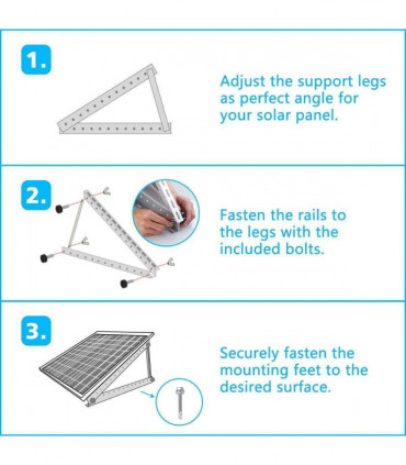 Solar Panel Brackets Adjustable Angle Mounting Frame Shed Boat Ground Mount M