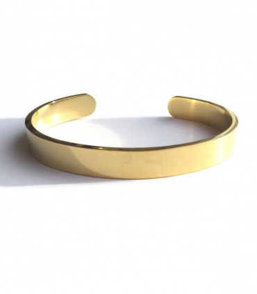 Solid Stainless Steel Gold Bangle - Unisex