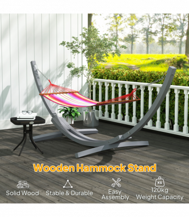 Solid Wood Crescent Arc Hammock Stand - Stylish & Sturdy Home Decor