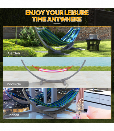 Solid Wood Crescent Arc Hammock Stand - Stylish & Sturdy Home Decor