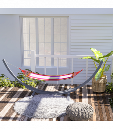 Solid Wood Crescent Arc Hammock Stand - Stylish & Sturdy Home Decor