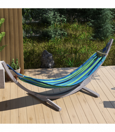 Solid Wood Crescent Arc Hammock Stand - Stylish & Sturdy Home Decor