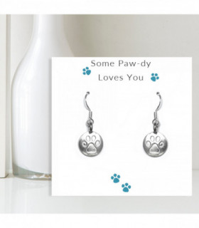 Some Paw-dy Loves You - Earrings on Message Card