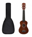 Soprano Ukulele Set with Bag for Kids Dark Wood 21"