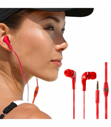 Sounds XS20 Music on the Move Earbuds with Slim Microphone with Mic, Red