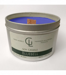 Soy Wax container candle with wooden wick Bluebell scent