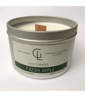 Soy Wax container candle with wooden wick Fresh Apple scent