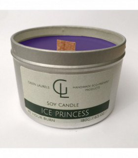 Soy Wax container candle with wooden wick Ice Princess scent