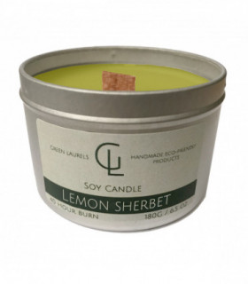 Soy Wax container candle with wooden wick Lemon Sherbet scent