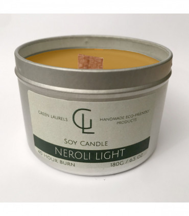 Soy Wax container candle with wooden wick Neroli Light scent
