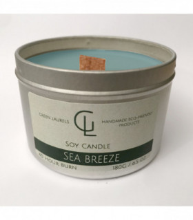 Soy Wax container candle with wooden wick Sea Breeze scent