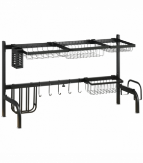 Space Saving Over The Sink Dish Drying Rack, 2 Tier Adjustable Dish Drainer