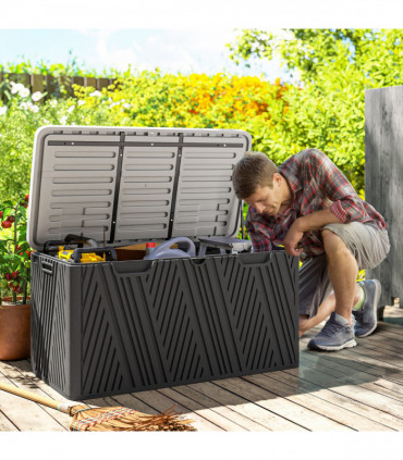 Spacious 380L HDPE Storage Box with Lockable Lid - Durable & Waterproof