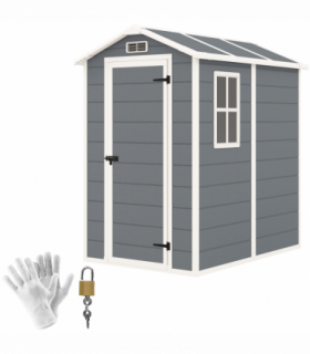 Spacious Grey Tool Shed - Weatherproof & Secure Outdoor Storage