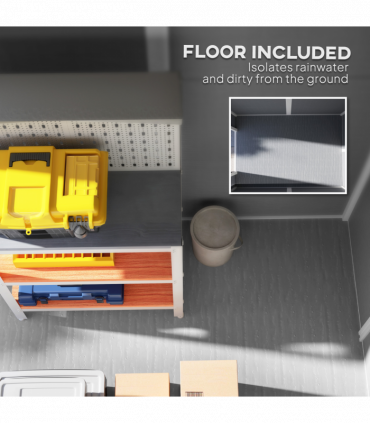 Spacious Grey Tool Shed - Weatherproof & Secure Outdoor Storage