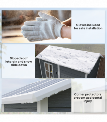 Spacious Grey Tool Shed - Weatherproof & Secure Outdoor Storage