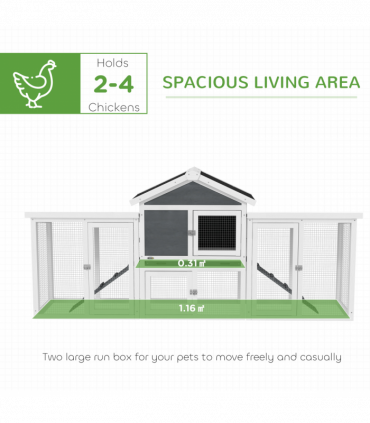 Spacious Grey Wooden Chicken Coop with Outdoor Run | Safe & Secure Housing